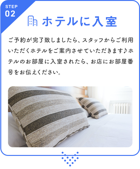 ホテルに入室