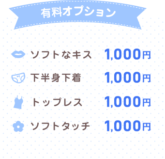 有料オプション ソフトなキス 下半身下着（女の子） トップレス ソフトタッチ オプションフルセット 3000円
